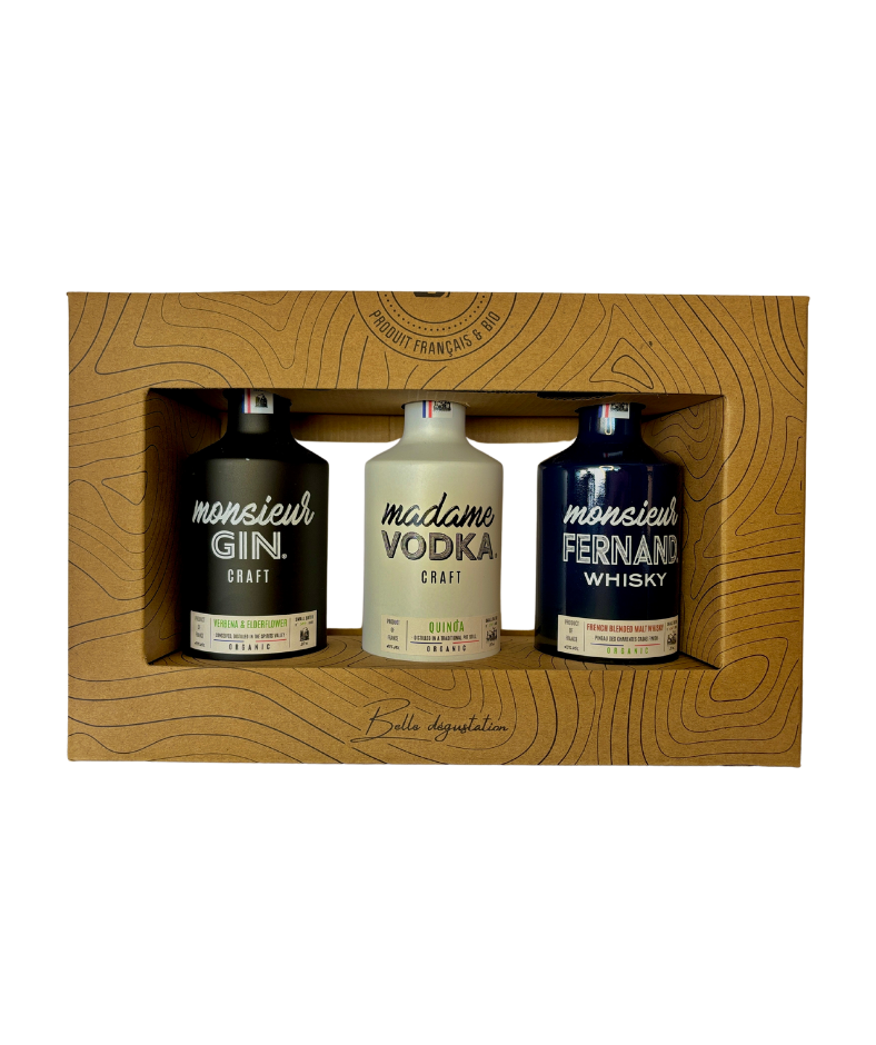 Coffret 3 Mini flacons 20cl Madame Monsieur